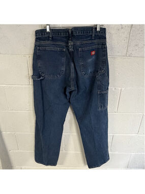 Dickies Carpenter Jeans Mens 34x32 Blue Denim Utility Workwear Relaxed Fit Pants